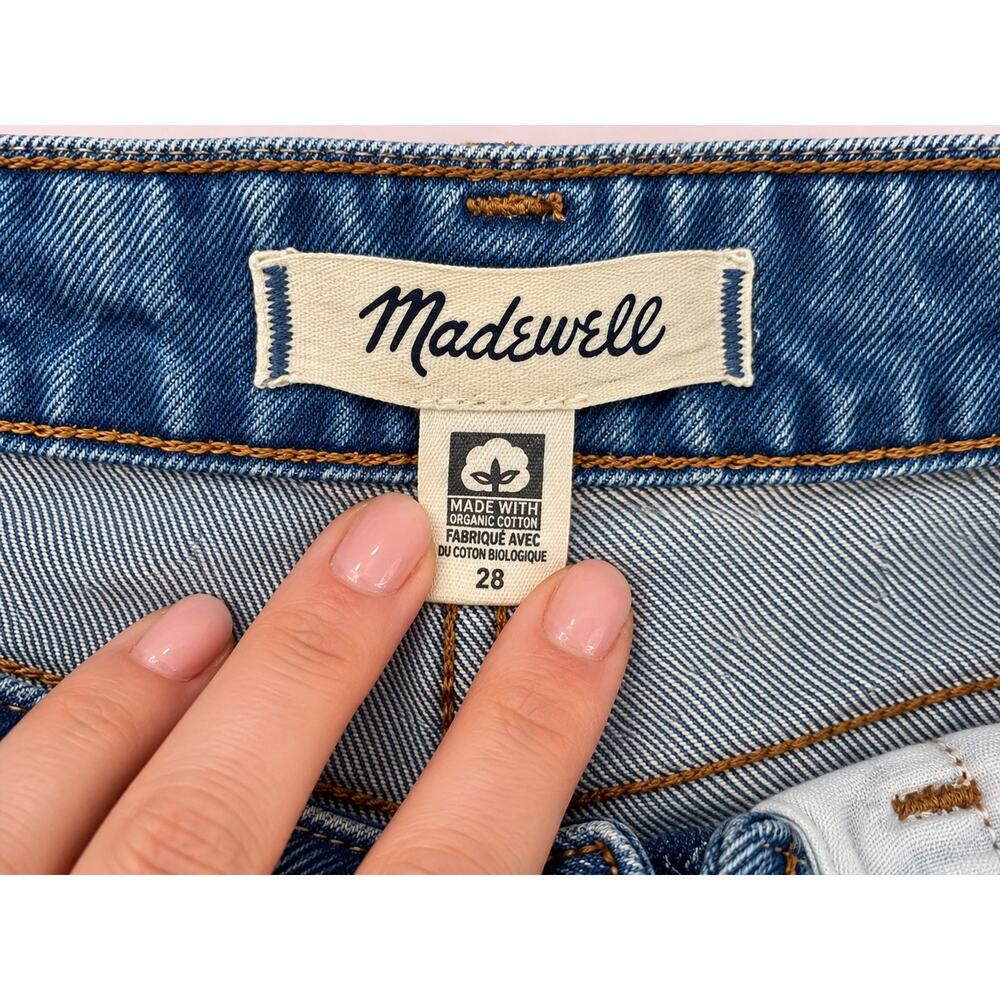 90s Minimalist Capsule Raw Hem Madewell Perfect Vintage Straight Crop Jeans 27 - Picture 3 of 14